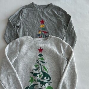 Christmas! Boys size 6 sweatshirts and long sleeve shirt Dinosaurs tree